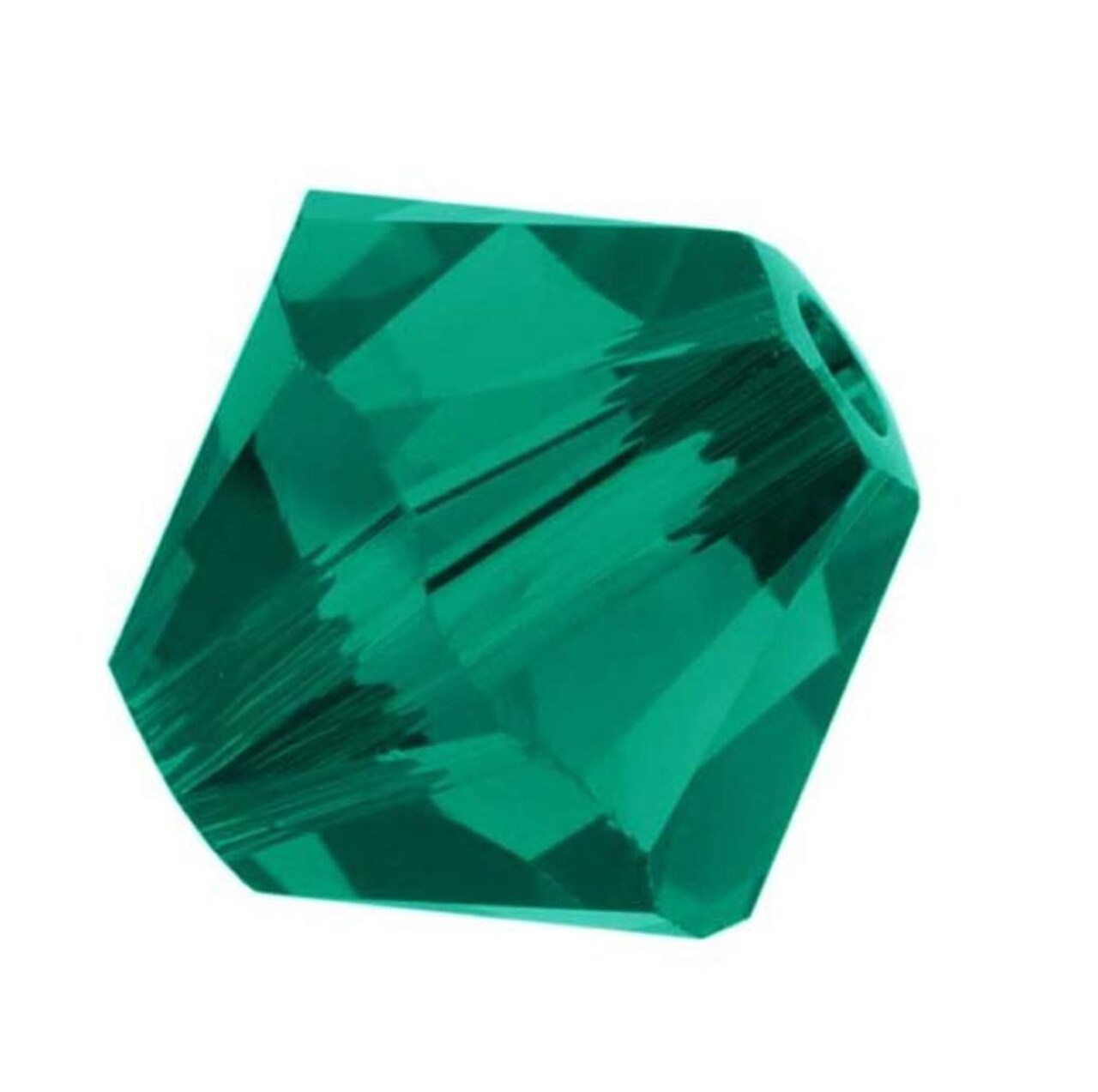100pcs Authentic Preciosa 4mm (0.16 Inch) Small Faceted Bicone Crystal Loose Beads Emerald Green Compatible with Swarovski 5301/5328 for DIY Jewelry Making Pre-B424